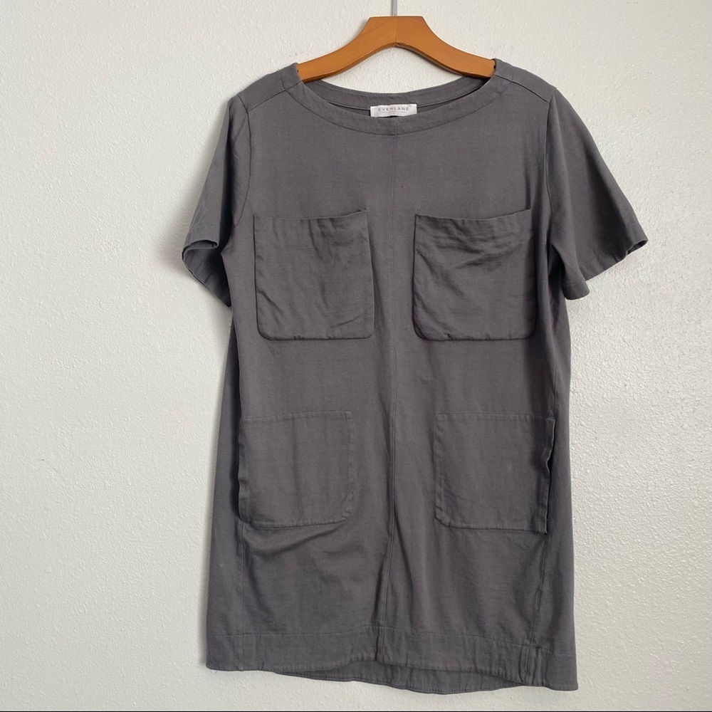EVERLANE gray long fit shirt sleeve top/tunic